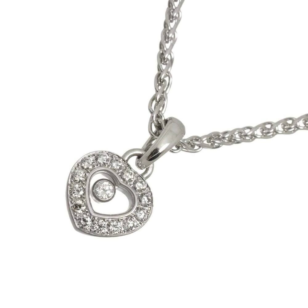 CHOPARD 18k Silver Diamond Heart Necklace